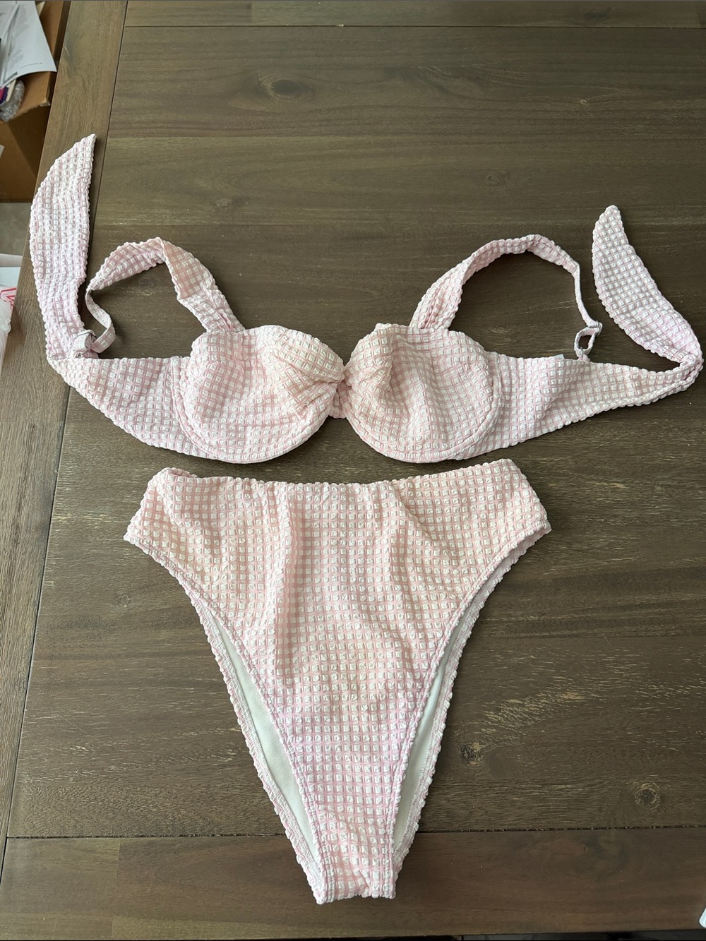 Abercrombie & Fitch Pink Textured Two-Piece Bikini